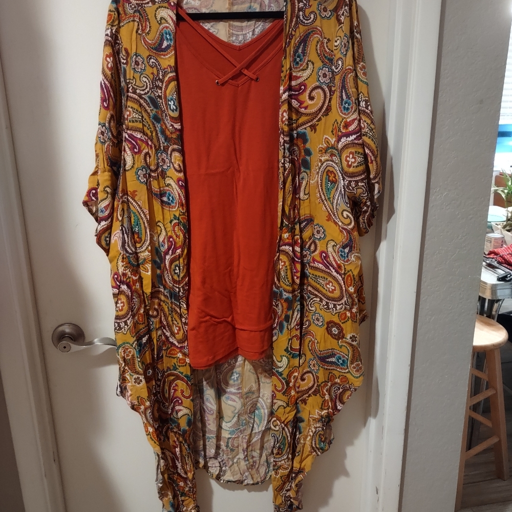 Longer length Kimono with separate shirt